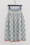 YANYAN KNITS Fall/Winter 2025: Wool plaid work jacket / Mid-length skirt YYK-YYW25-1421-LAN (Skirt: YYW25-1191)